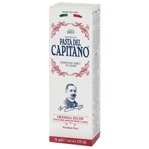 Зубная паста Pasta del Capitano 1905 Оригинальный рецепт, 75 мл, 122 г