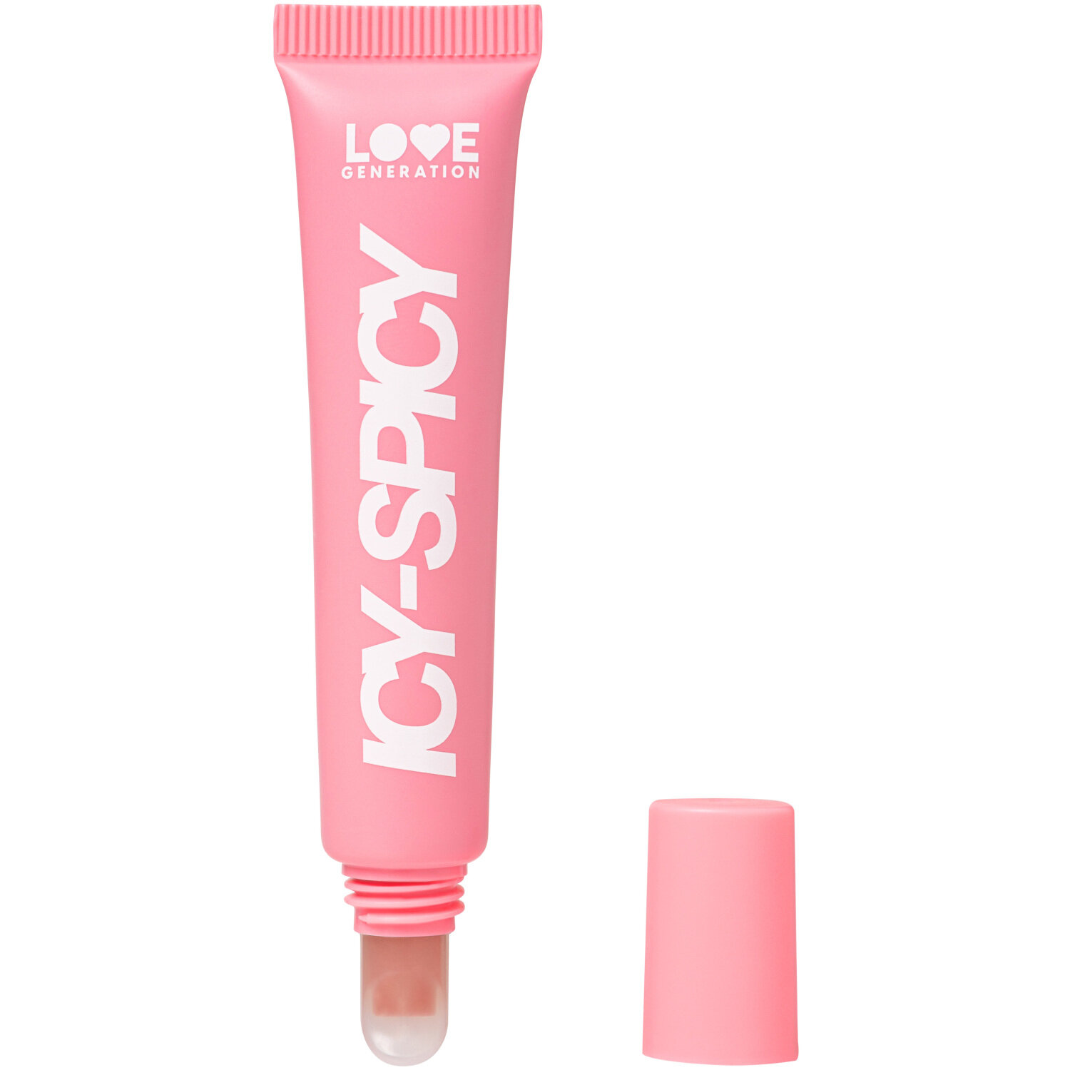 LOVE GENERATION Блеск-плампер для губ Plump Lip Gloss Icy-spicy, 5 мл, 06 Бежевый с сияющими частицами