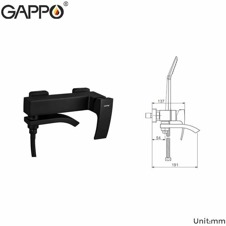 Смеситель Gappo G3207-6 для ванны - фото №5