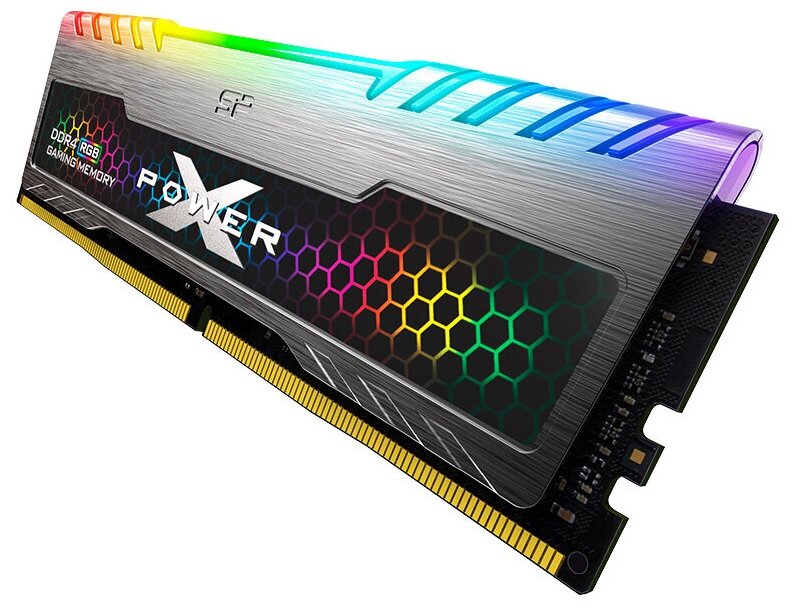 Модуль памяти DDR4 16GB Silicon Power SP016GXLZU320BSB XPOWER Turbine RGB PC4-25600 3200MHz CL16 1Gx8 DR радиатор 1.35V