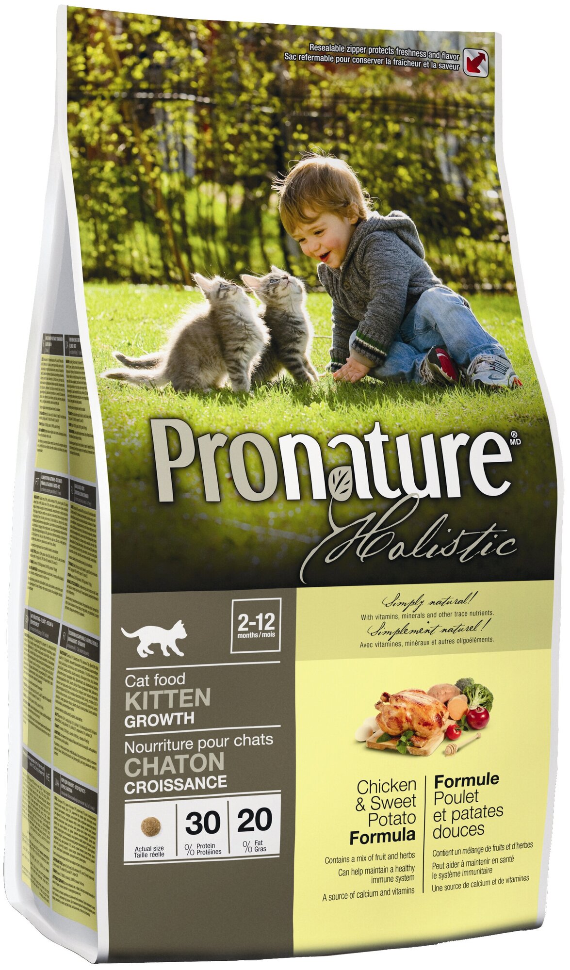 Сухой корм для котят ProNature Holistic, с курицей, с картофелем 2.72 кг