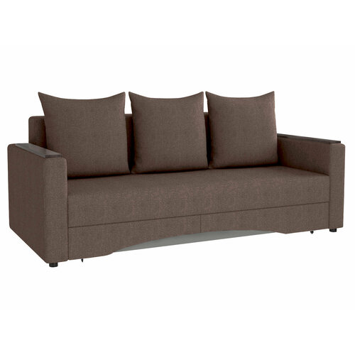 Прямой диван Первый Мебельный Челси с подлокотниками Коричневый, велюр