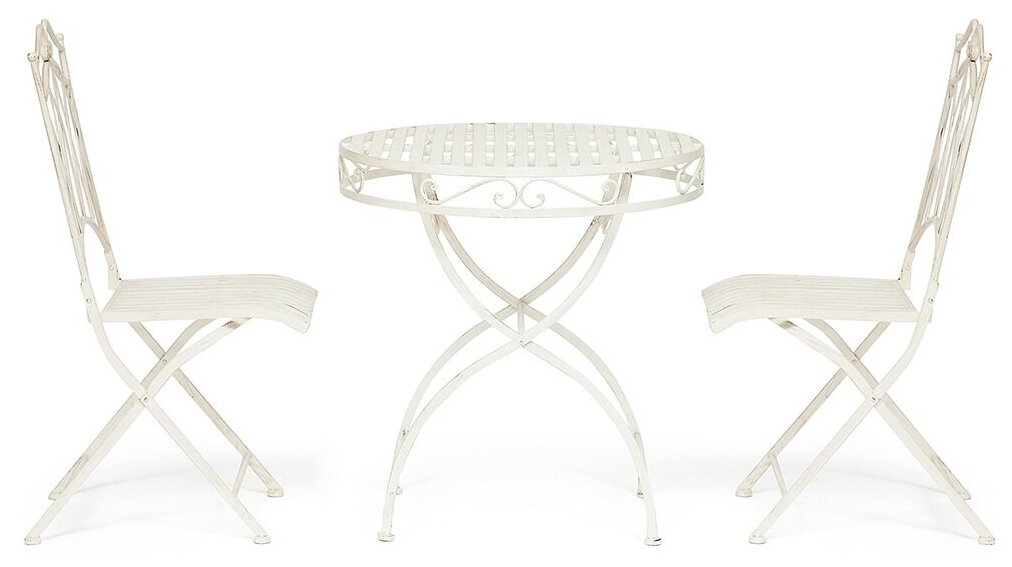 Комплект (стол + 2 стула) TetChair Secret de Maison PALLADIO (mod. PL08-8668/8669) белый антик (antique white).