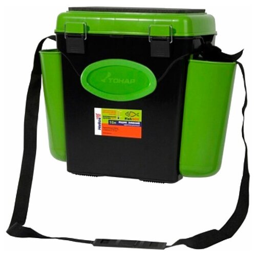 фото Ящик для рыбалки helios fishbox односекционный (10л) 31х23х34.5 см зеленый/черный