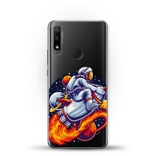 фото Силиконовый чехол астронавт на ракете на honor 9x andy & paul