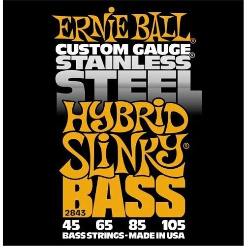 Ernie Ball 2843 - Струны для 4-х струнной бас гитары dunlop electric bass stainless steel light dbs40100 40 100 струны для бас гитары