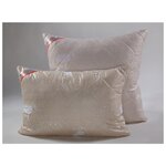 Подушка стеганная VESTA текстиль 70*70 см, шерсть мериноса, ткань глосс-сатин, полиэстер 100% - изображение
