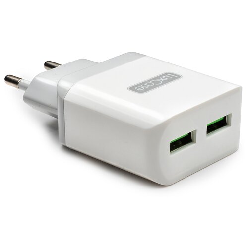 фото Зарядное устройство сетевое 2 usb 3.2а от luxcase / белое