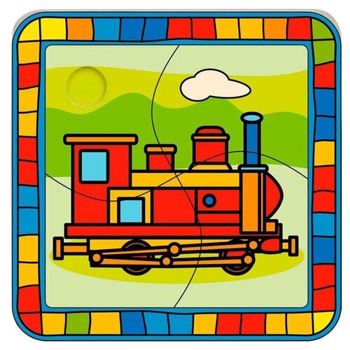 Рамка-вкладыш Bino Локомотив (88008), 4 дет., 15х15х1 см