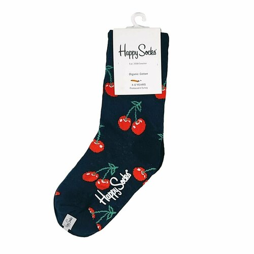 фото Носки happy socks детские, размер 4-6, красный, черный