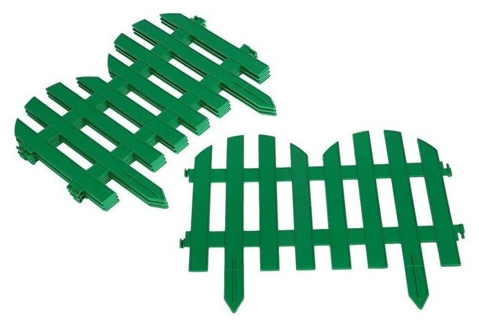 Забор декоративный пластмасса, Palisad, №4, 28х300 см, зеленый, ЗД04 - фотография № 5