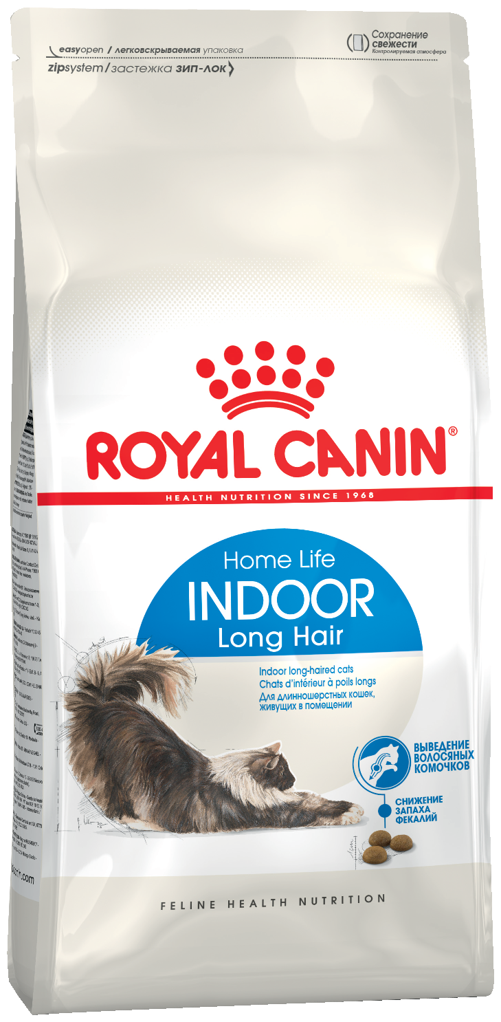 Royal Canin Indoor Long Hair для длинношерстных домашних кошек Курица, 400 гр.