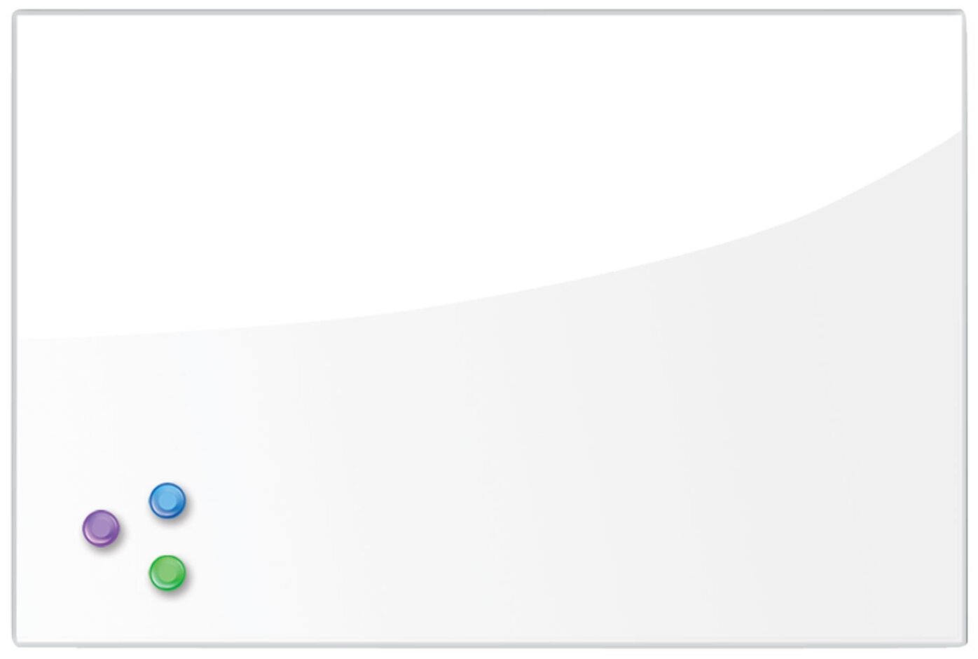 Доска демонстрационная магнитно-маркерная стеклянная на стену для офиса и дома, 40х60 см, 3 магнита, белая, Brauberg