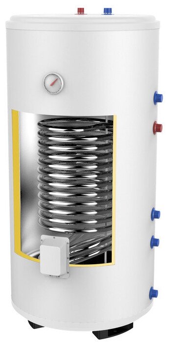 Накопительный косвенный водонагреватель Termica AMET 150 INOX, правостороннее подключение, белый