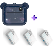 Комбо: Фотоаппарат моментальной печати LUMICAM PRINTY DK04 space + Термобумага белая для фотоаппарата LUMICAM PRINTY (3 упаковки)