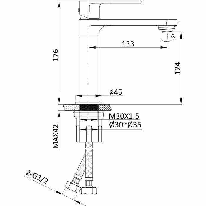 Смеситель для раковины Vincea Vogue VBF-1V1BG однорычажный, брашированное золото - фотография № 5