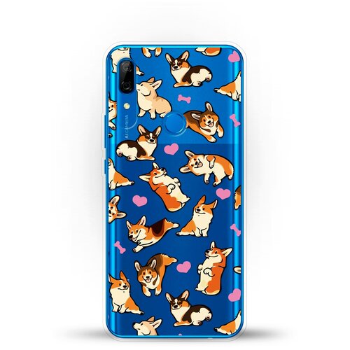 фото Силиконовый чехол корги узором на huawei p smart z andy & paul