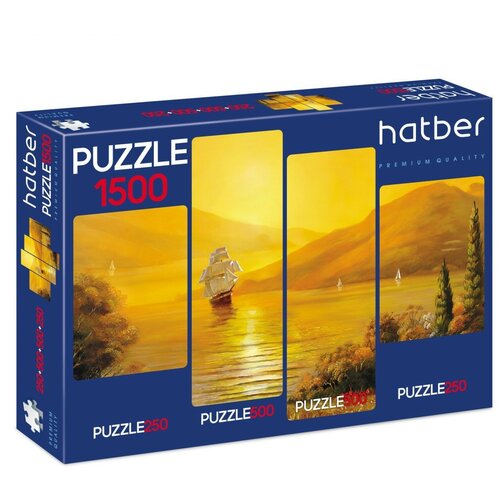 фото Набор пазлов hatber premium 4 картинки в 1 коробке морская симфония (ч1500пз2_18417)