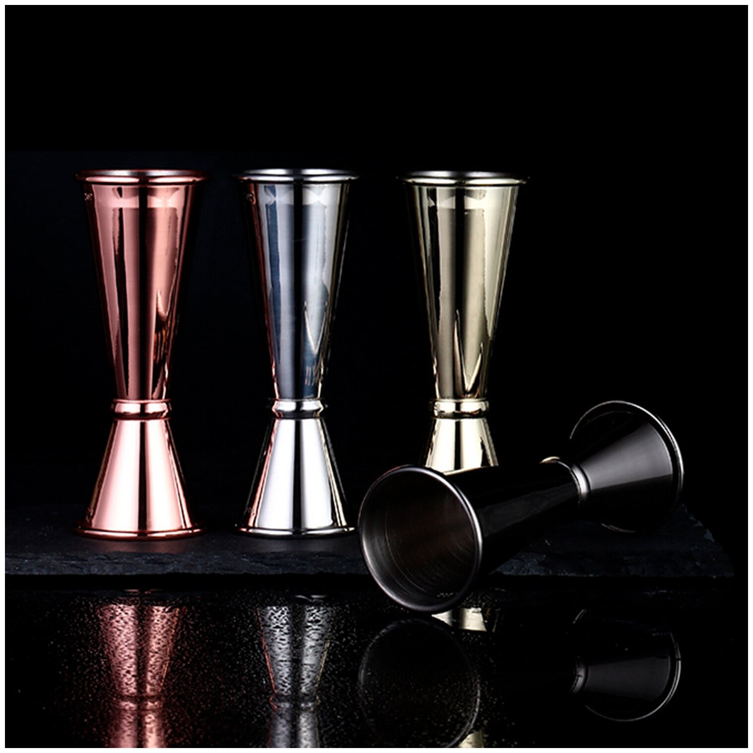 Джиггер, мерный стакан из нержавеющей стали 30/60 мл, цвет розовый золотистый Kitchen Angel KA-JGR1-03 - фотография № 4