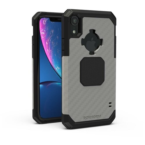 фото Противоударный чехол-накладка rokform rugged case для iphone xr со встроенным магнитом. материал: поликарбонат. цвет: серый.