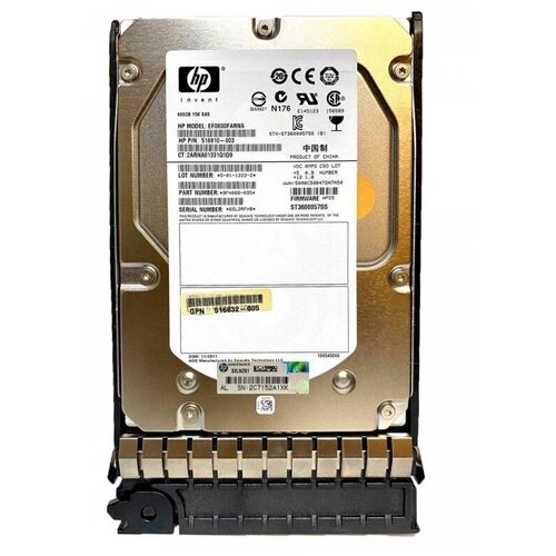 Жесткий диск HP 600 ГБ EF0600FARNA жесткий диск hp 600gb 6g sas 15k rpm lff 3 5 533871 003