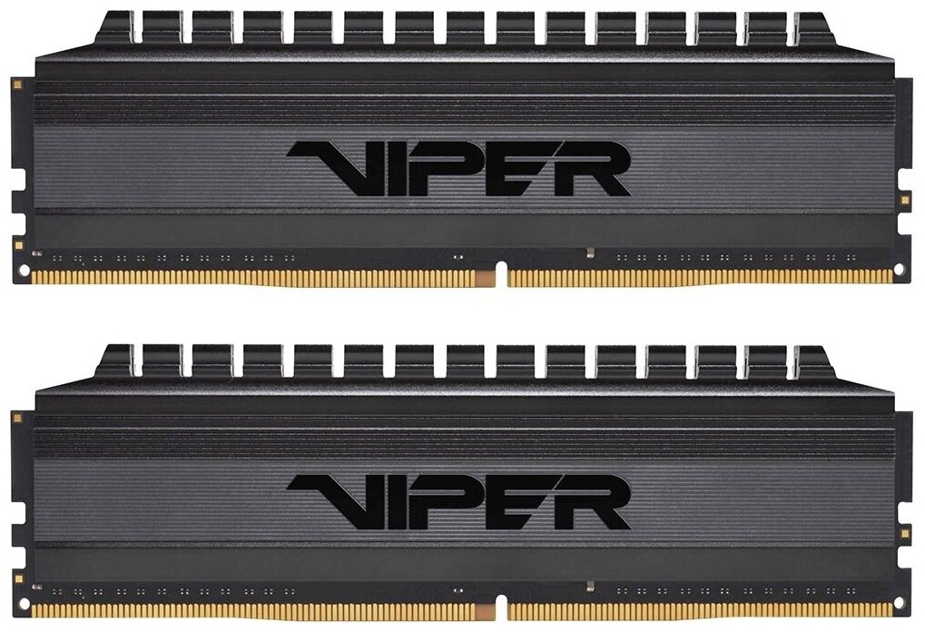 Модуль памяти DDR4 8GB (2*4GB) Patriot Memory PVB48G300C6K Viper 4 Blackout PC4-24000 3000MHz CL16 288-pin XMP радиатор 1.35V RTL