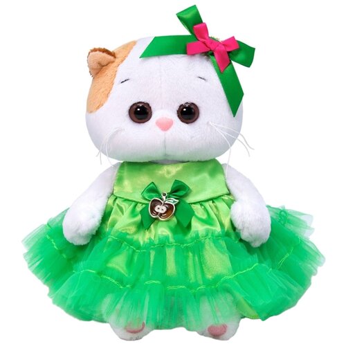фото Мягкая игрушка basik&co кошка ли-ли baby в платье с яблочком 20 см