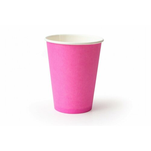 Стаканы бумажные одноразовые 350 мл, розовый, 50 шт