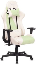 Компьютерное кресло Zombie VIKING X Fabric игровое, обивка: текстиль, цвет: белый/зеленый