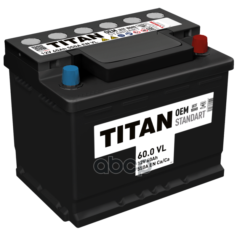 Аккумулятор Titan Standart 60 А/Ч Обратная 242X175x190 En550 А TITAN арт. 4607008882179