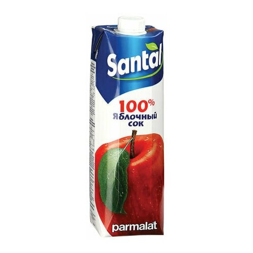 Сок SANTAL яблочный 1 литр, 4 пачки