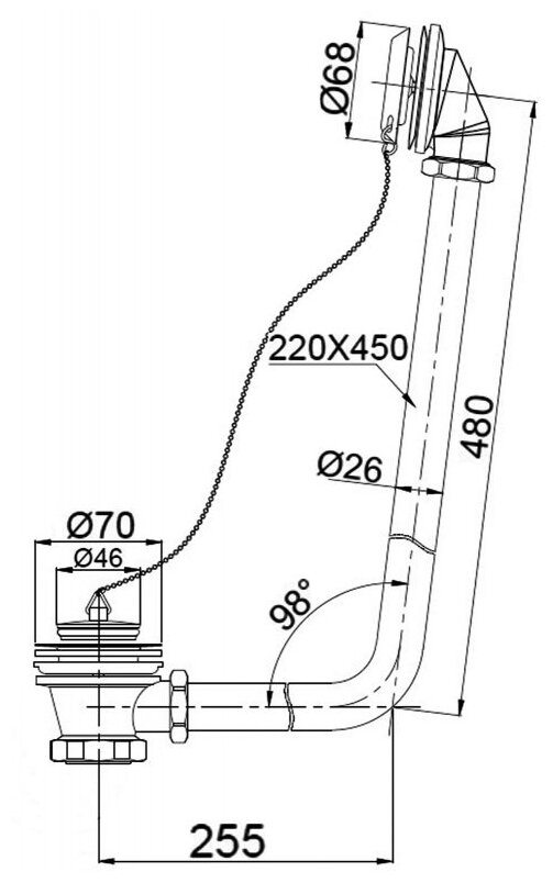 Слив-перелив для ванны BelBagno BB567-OVF-BRN - фотография № 2