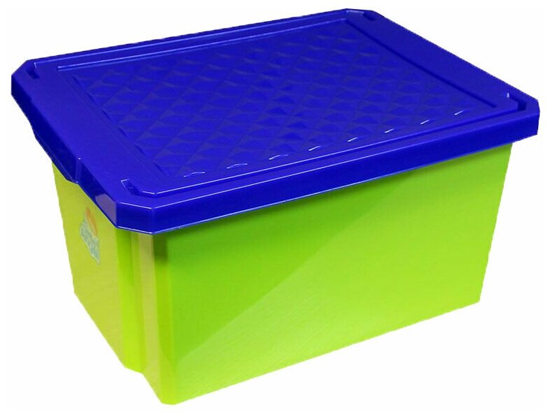 Ящик для игрушек Little Angel «Лего» с крышкой, 17 л, цвет фисташковый
