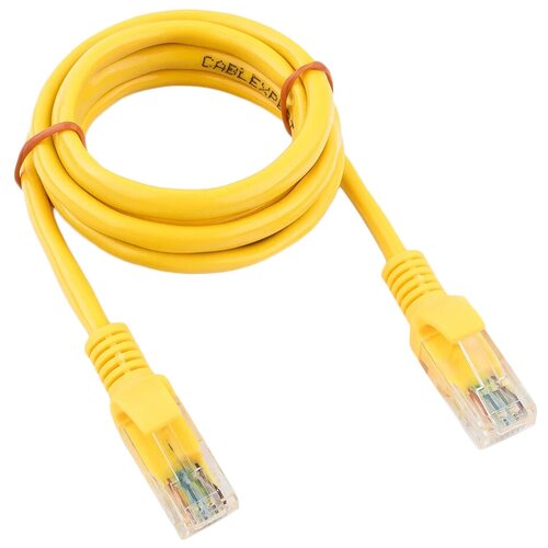 Патч-корд UTP Cablexpert PP12-1M/Y категория 5e, 1 м, литой, многожильный, жёлтый