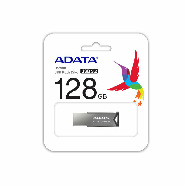 Флешка A-Data UV350 32ГБ USB3.0 серебристый (AUV350-32G-RBK) - фото №3