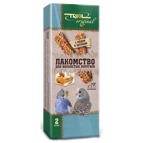 Лакомство для птиц Triol Original с мёдом и хитином , 55 г , 2 шт. в уп.