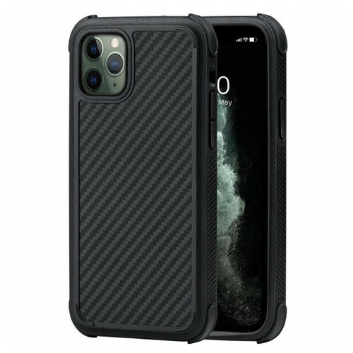 фото Усиленный чехол pitaka magez case pro для iphone 11 pro max, чёрно/серый (полоска)