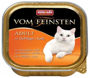 Влажный корм для кошек Animonda Vom Feinsten, беззерновой, с домашней птицей, с телятиной (паштет)