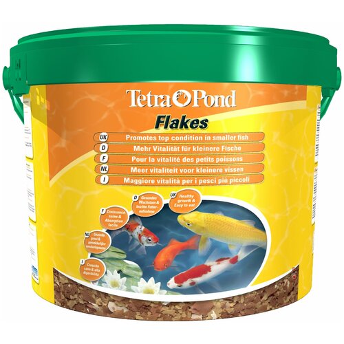 Сухой корм для рыб, рептилий Tetra Pond Flakes, 10 л tetra pond multimix корм для пруд рыб гранулы хлопья таблетки гаммарус 10 л