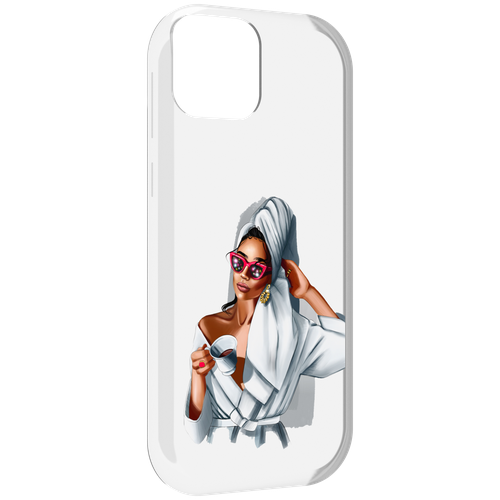 Чехол MyPads Девушка в белом халате женский для UleFone Note 6 / Note 6T / Note 6P задняя-панель-накладка-бампер