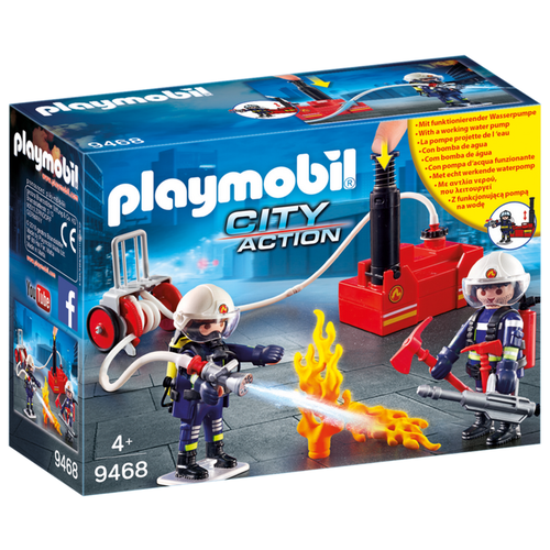 Набор с элементами конструктора Playmobil City Action 9468 Пожарная служба: Пожарные с водяным насосом, 15 дет.