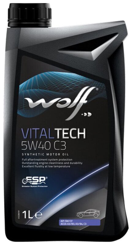 Синтетическое моторное масло Wolf Vitaltech 5W40 PI C3