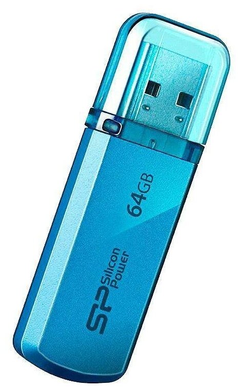 Флеш Диск Silicon Power 64Gb Helios 101 Sp064gbuf2101v1b USB2.0 синий