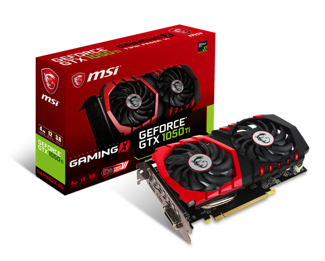 Видеокарта MSI GeForce GTX 1050 Ti GAMING X 4G, Retail