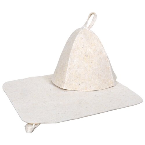 Hot Pot Набор из 2-х предметов: шапка, коврик 1 шт. 40 см 44 см 2.6 см 0.2 кг белый рукавица для сауны банные штучки
