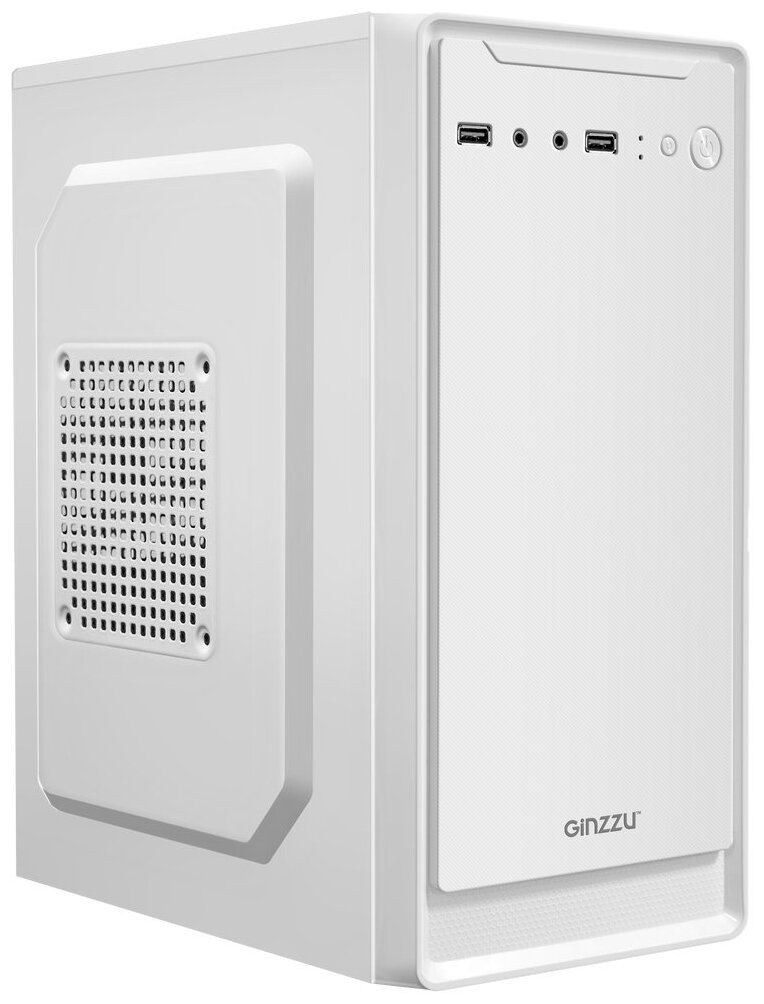 Корпус Ginzzu B185 mATX, Mini-Tower, Без БП белый