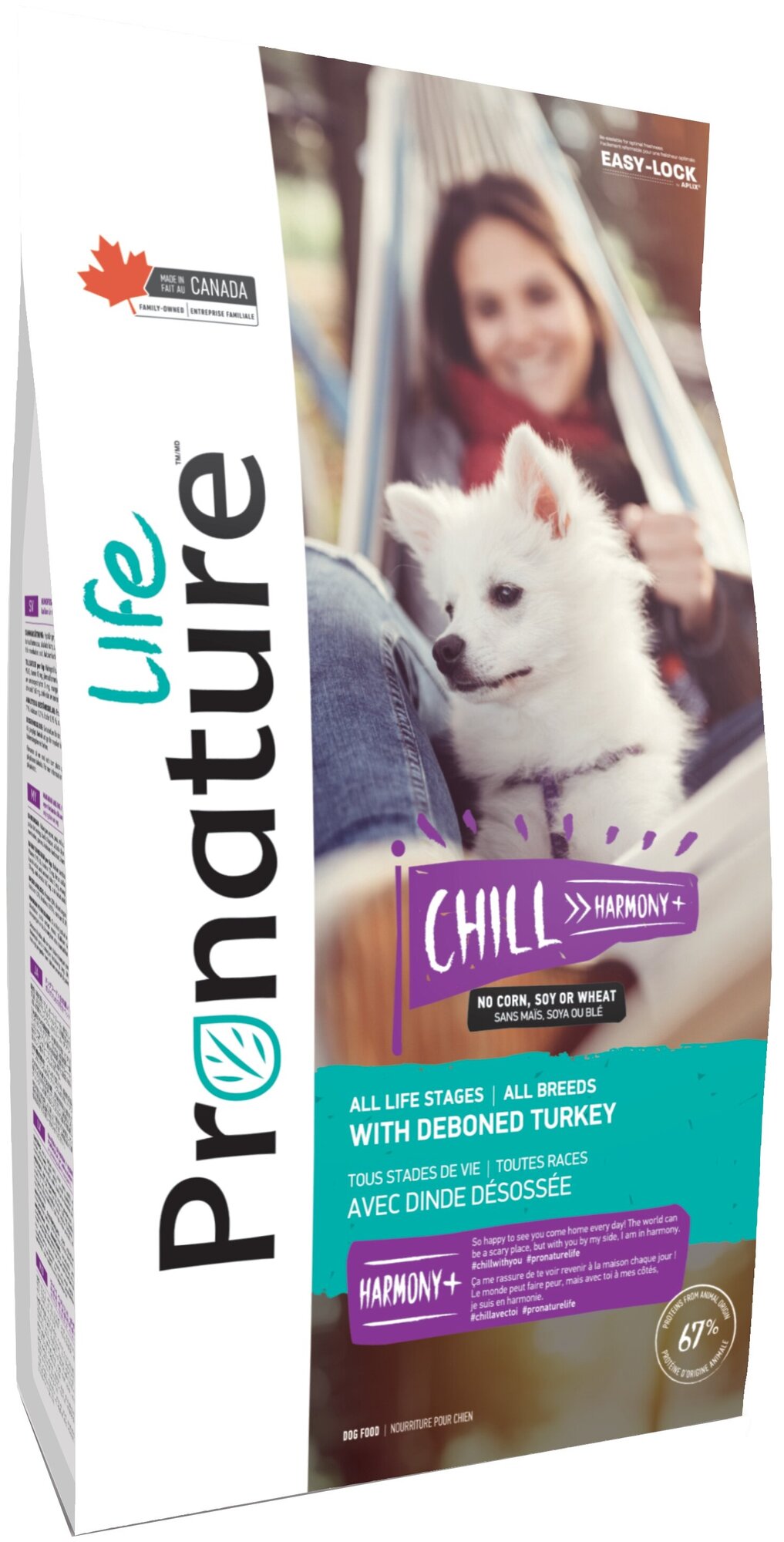 Корм сухой Pronature Life Chill для собак и щенков (с индейкой), 11,3 кг