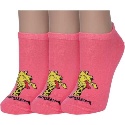 фото Носки vasilina, 3 пары, размер 23-25, розовый