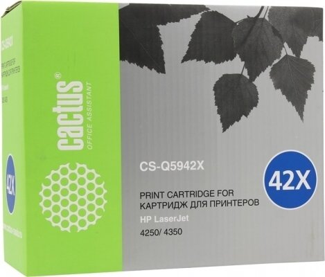 Тонер Картридж Cactus CS-Q5942X черный для HP 4250/4350(20000стр.)