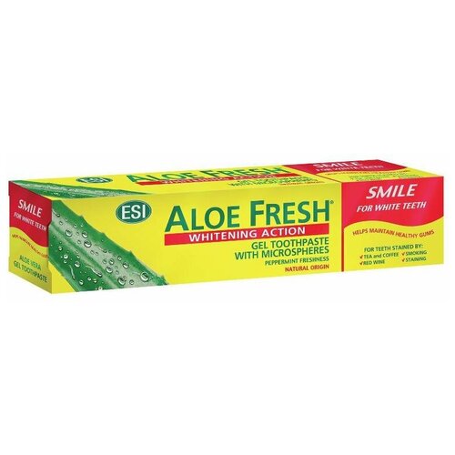 Зубная паста Aloe Fresh Smile, натуральная, с отбеливающим и осветляющим действием, 100 мл